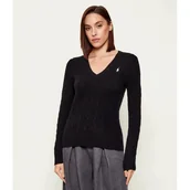 Swetry damskie - POLO RALPH LAUREN Wełniany sweter KIMBERLY Slim Fit z dodatkiem kaszmiru - miniaturka - grafika 1