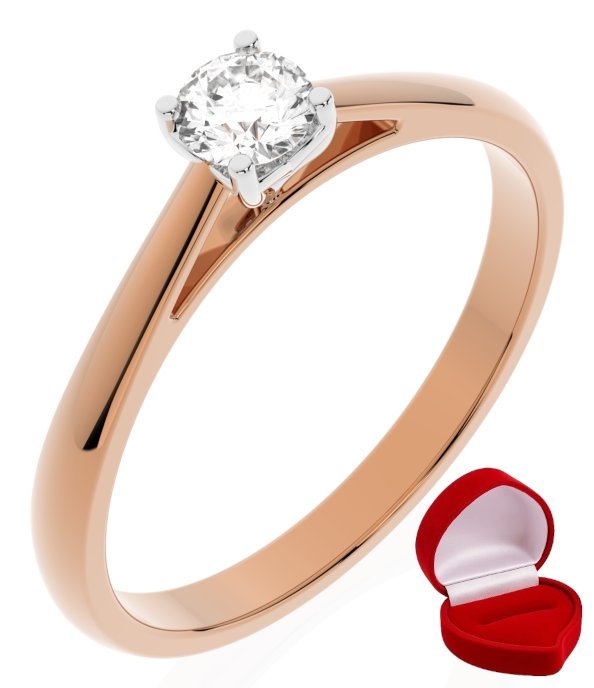 ZŁOTY PIERŚCIONEK ZARĘCZYNOWY 585 14k SZAFIR 0,24 ct RÓŻOWE ZŁOTO R22