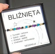 Bransoletki - BLIŹNIĘTA bransoletka zodiakalna na gumce - miniaturka - grafika 1