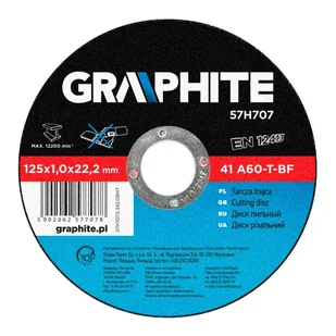 Graphite Tarcza tnąca do metalu 125x1x22mm 57H707 - Materiały ścierne - miniaturka - grafika 2