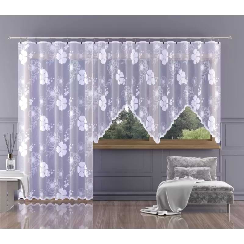 Firanka żakardowa metrażowa wys. 150 cm Caneda 624839 biała - 150 cm