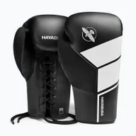 Rękawice bokserskie - Rękawice bokserskie Hayabusa S4 Lace Up białe S4LACBG-BK  12 oz - miniaturka - grafika 1