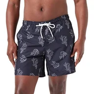 Spodenki damskie - TOM TAILOR Denim Męskie szorty kąpielowe 1035053, 31428, czarne, białe, duże koralowe, rozmiar M, 31428 - Black White Big Coral Print, M - miniaturka - grafika 1