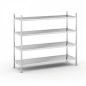 Szafy i regały magazynowe - B2B Partner Półki ze stali nierdzewnej, 1550x1800x600 mm, 4 półki WT-C200106 - miniaturka - grafika 1