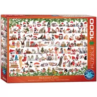 Puzzle - Eurographics Puzzle 1000 elementów. Świąteczny świat kotów - miniaturka - grafika 1