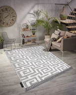 Dywany - Dywan MAROC P655 Labirynt, grecki / biały Frędzle berberyjski marokański shaggy szary 180x270 cm - miniaturka - grafika 1