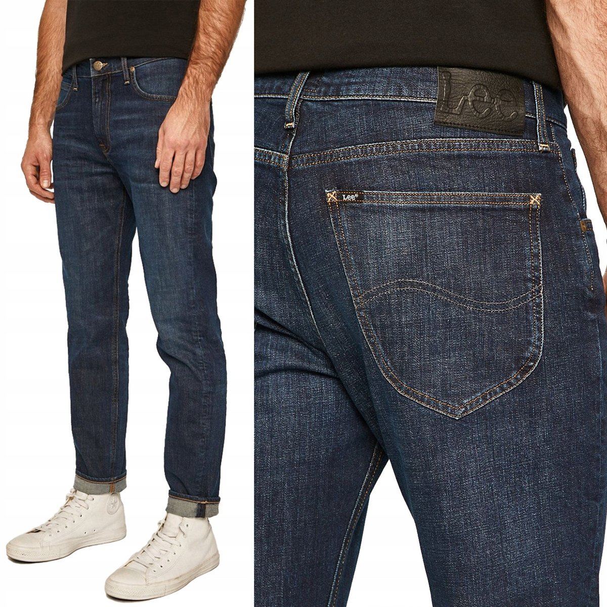 Lee AUSTIN regular tapered Dk Worn Foam klasyczne spodnie jeansowe W31 L34