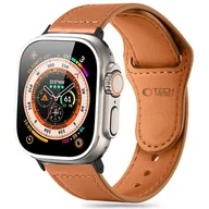 Akcesoria do smartwatchy - Pasek do APPLE WATCH 4 / 5 / 6 / 7 / 8 / 9 / SE / ULTRA 1 / 2 (42 / 44 / 45 / 49 MM) Tech-Protect NaturalFit brązowe - miniaturka - grafika 1