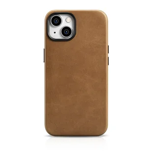 iCarer Oil Wax Premium Leather Case skórzane etui iPhone 14 magnetyczne z MagSafe brązowy (WMI14220701-TN) - Etui i futerały do telefonów - miniaturka - grafika 1