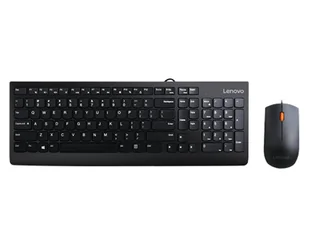 Lenovo 300 klawiatura Dołączona myszka USB QWERTY US English Czarny - Zestawy myszka + klawiatura - miniaturka - grafika 1