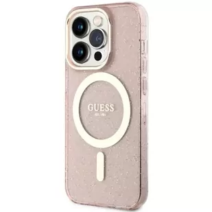 Guess GUHMP14LHCMCGP do Apple iPhone 14 Pro 6.1" różowy/pink hardcase Glitter Gold MagSafe - Etui i futerały do telefonów - miniaturka - grafika 2