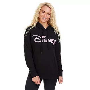 Bluzy damskie - Disney Damska bluza z kapturem z jednolitym logo, czarna (czarna, czarna), rozmiar 10 UK, Czarny (czarny blk), 36 - grafika 1