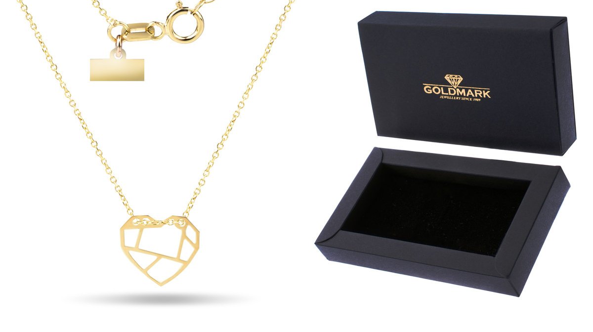 ZŁOTY NASZYJNIK CELEBRYTKA ORIGAMI SERCE 333