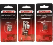 Akcesoria i części do maszyn do szycia - Zestaw stopek do zamka krytego, marszczenia i lamownik (chwytacz rotacyjny) - miniaturka - grafika 1