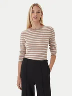 Swetry damskie - Tommy Hilfiger Sweter WW0WW40264 Beżowy Regular Fit - miniaturka - grafika 1