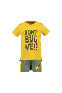 Dresy i komplety dla chłopców - Komplet chłopięcy - żółty T-shirt z napisem+ zielone szorty - grafika 1