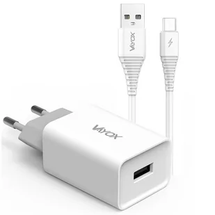 Ładowarka Sieciowa Usb 5V 2.1A + Kabel Micro Usb 1M Va0051Micro Vayox - Ładowarki do telefonów - miniaturka - grafika 1