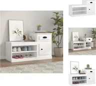 Szafki na buty - vidaXL Szafka na buty biała 100x42x60 cm materiał drewnopochodny - Półki i szafki na buty - miniaturka - grafika 1