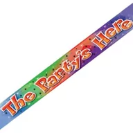 Gadżety dla niej i dla niego - Amscan Baner taśma "The Partys Here", 3.65 m 992956 - miniaturka - grafika 1