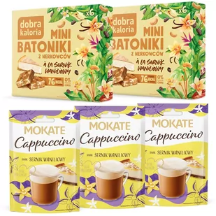 Zestaw Kawa Cappuccino Mokate Batoniki Dobra Kaloria Sernik Waniliowy - Zestawy upominkowe - miniaturka - grafika 1