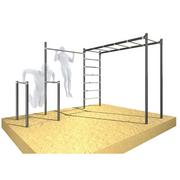 Wyposażenie sportowe i gimnastyczne - Drabinka gimnastyczna ogrodowa z drążkiem i poręczami Street workout UNDERFIT UF - miniaturka - grafika 1