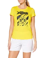 Koszulki i topy damskie - Puma Damska koszulka graficzna Bvb Ftblcore W, cyber żółty czarny, L - miniaturka - grafika 1