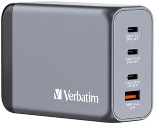 Verbatim Ładowarka GaN Verbatim, USB 3.0, USB C, szara, 240 W, wymienne końcówki C,G,A - Akcesoria podróżnicze - miniaturka - grafika 3
