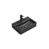 Umywalki - Mexen Blanca umywalka nablatowa 50 x 35 cm, czarna mat - 21105085 - miniaturka - grafika 1