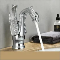 Baterie kuchenne - Bateria umywalkowa do łazienki w stylu vintage Silver Swan – bateria mieszaczowa z ciepłą i zimną wodą – z wężem dopływowym G3/8 - miniaturka - grafika 1