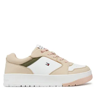 Sneakersy Tommy Hilfiger Low Cut Lace-Up Sneaker T3A9-33527-1269 S Biały - Buty dla dziewczynek - miniaturka - grafika 1