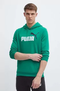 Bluzy męskie - Puma bluza męska kolor zielony z kapturem 586765 - grafika 1