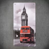 Dekoracje domu - Tabliczka dekoracyjna metalowa BIG BEN & CZERWONY AUTOBUS - miniaturka - grafika 1