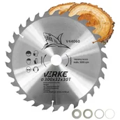 Tarcze do pił - PIŁA TARCZA WIDIOWA DO CIĘCIA DREWNA 300x32 30 ZĘBÓW VERKE V44060 + REDUKCJE - miniaturka - grafika 1