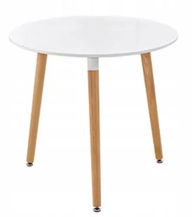 Nowoczesny stylowy okrągły stół - biały - 80cm - Stoły - miniaturka - grafika 1