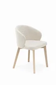 Krzesła - Flavio 5 krzesło tapicerowane ecru nogi dąb sonoma - miniaturka - grafika 1