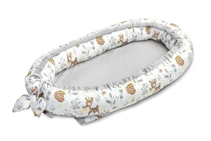 KOKON VELVET BIAŁY LEŚNA PRZYGODA 80x45 - Kokony niemowlęce - miniaturka - grafika 1