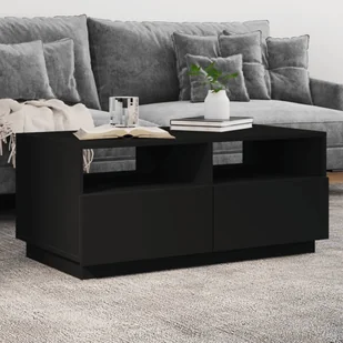 Stolik kawowy z oświetleniem LED czarny 90x49x40 cm - Ławy i stoliki kawowe - miniaturka - grafika 1
