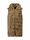 Kamizelki damskie - Geographical Norway Kamizelka polarowa "Uphemere" w kolorze szarobrązowym - miniaturka - grafika 1