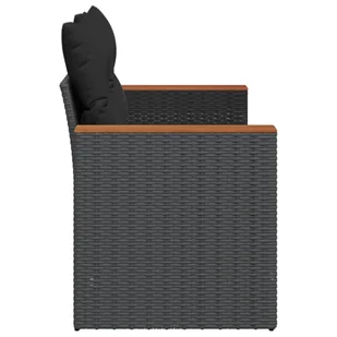 Sofa ogrodowa z poduszkami, 2-osobowa, czarna, polirattan Lumarko! - Sofy ogrodowe - miniaturka - grafika 6