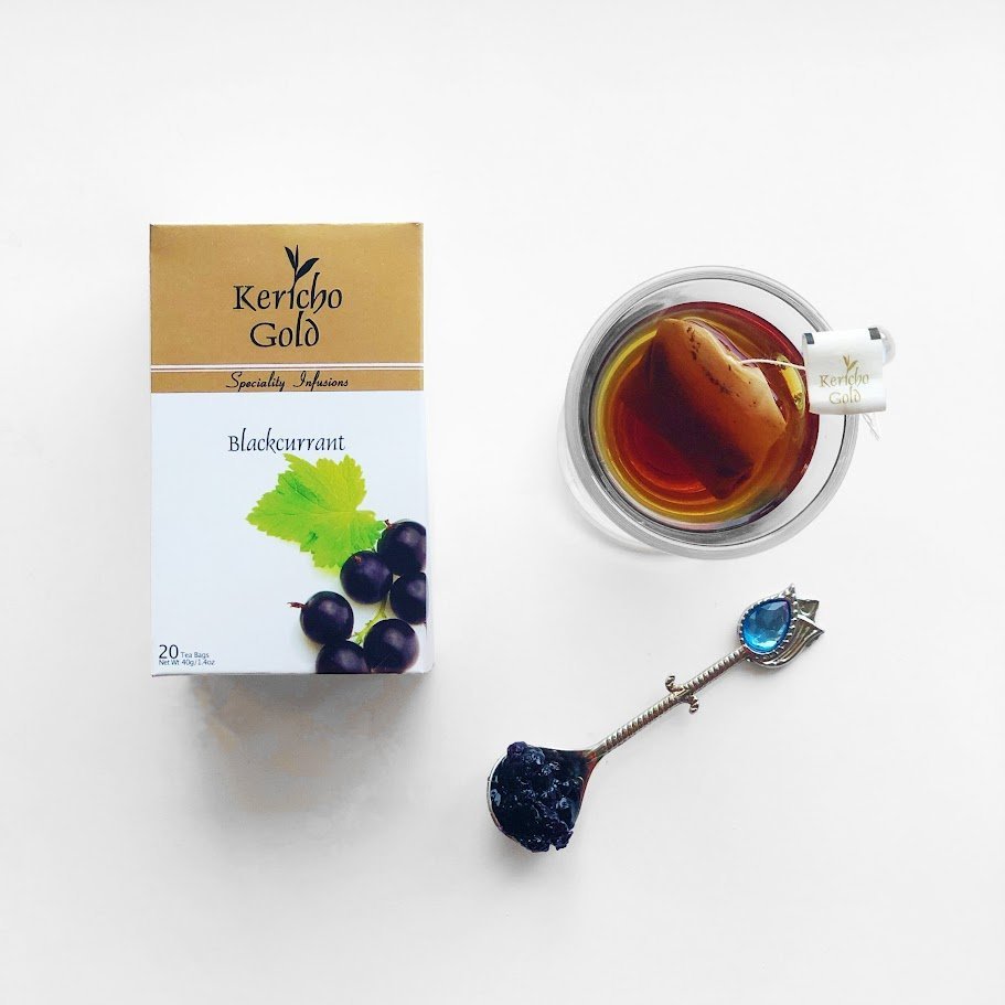 Herbata czarna Kericho Gold Blackcurrant czarna porzeczka 20torebek Premium