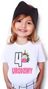 Moda i Uroda OUTLET - T-shirt Koszulka urodzinowa 4 Urodziny Jednorożec - miniaturka - grafika 1