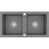 Zlewozmywaki - Mexen Mario zlewozmywak granitowy 2-komorowy 820 x 436 mm, szary - 6504822000-71 - miniaturka - grafika 1