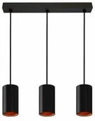 Lampy sufitowe - Nowoczesna lampa wisząca CHLOE GU10 IP20 3 pkt. CZARNA ZŁOTA - miniaturka - grafika 1