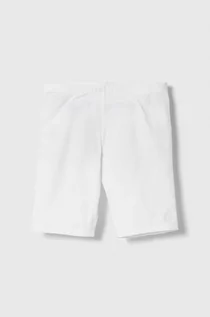 Spodnie i spodenki dla dziewczynek - United Colors of Benetton szorty dziecięce kolor biały gładkie - grafika 1
