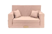 Sofy i kanapy - Rozkładana mini sofa piankowa do pokoju dziecka różowy - miniaturka - grafika 1