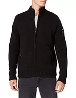 Swetry męskie - Replay Sweter męski kardigan, 098 czarny, M - miniaturka - grafika 1