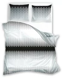 Faro Pościel bawełniana 140x200 Glamour 018 szara czarna geometria z jedną poszewką 01 - Pościel - miniaturka - grafika 1