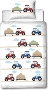 Dziecięca pościel flanelowa TRACTOR biała Rozmiar pościeli: 80 x 80 cm 135 x 200 cm - Pościel dla dzieci - miniaturka - grafika 1