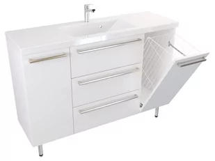 Szafka Stojąca Z Umywalką ATH 120 cm DK - Biały Mat - Uchwyty Stal Szczotkowana - Szafki łazienkowe - miniaturka - grafika 1