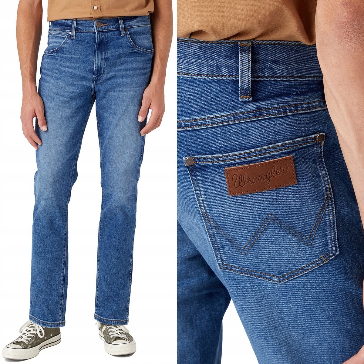 Wrangler LARSTON SLIM Smoke THERMO DŻINS W38 L34